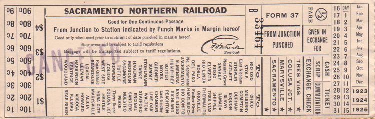 tix2
Ticket from SN date between 1923 and 1925. Looks like it covered the northern part of the line. Courtesy of the Moraga History Center
